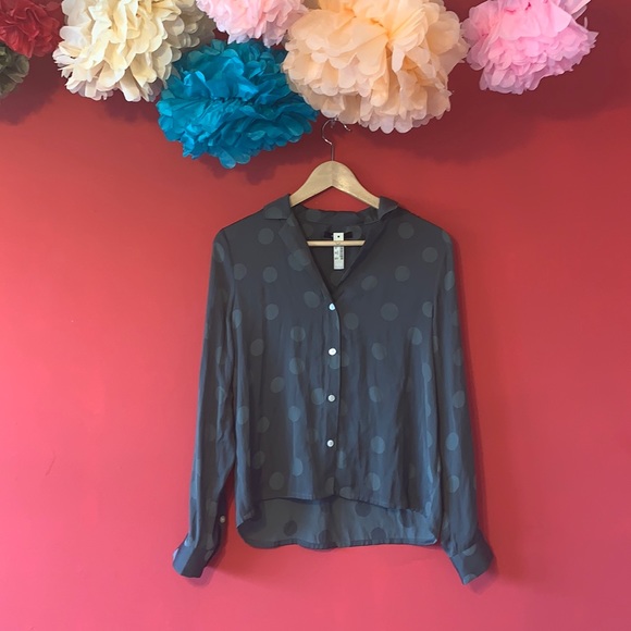 NWT Madewell GREEN Jacquard Dot Pajama Shirt - Picture 2 of 7